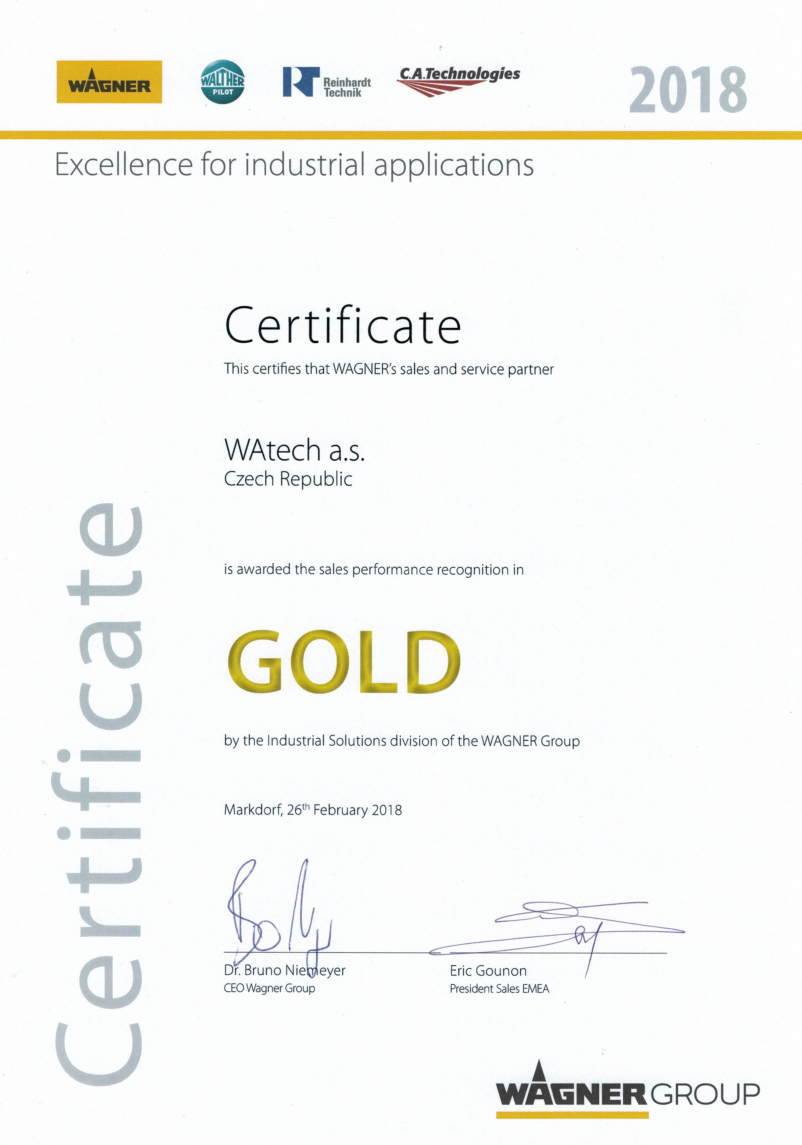 Certifikat Wagner 2018
